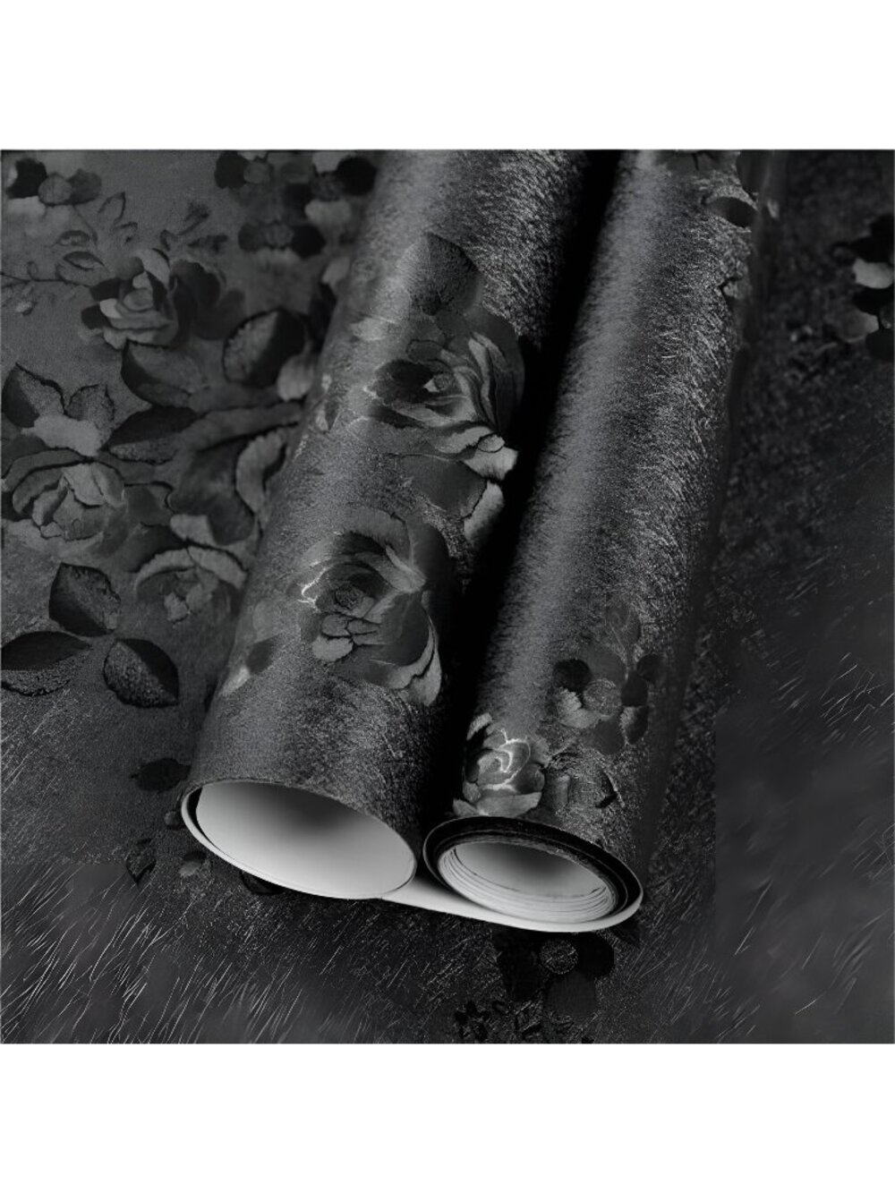 White Wallpaper Peel and Stick Contact Paper 17.3in x 118.1in Floral Embossed